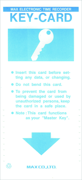 Key-Card für MAX Stempeluhren