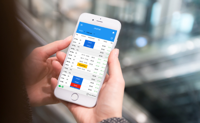 Zeiterfassung per App & am Bildschirm